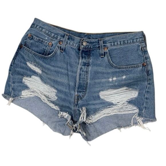 Levi’s‎ 501 High-Rise Cutoff Denim Shorts - size 32 (Women’s) - Picture 1 of 5